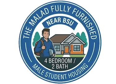 "Fully furnished 4-bedroom male student housing rental near Boise State University (BSU)."