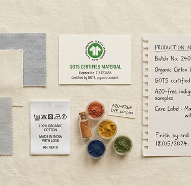 Ethical and sustainable clothing production standards — GOTS certified organic cotton fabric and fair trade manufacturing 