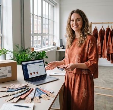 UK private label clothing brand founder with garments manufactured in India — Jaipur-made print collection for British brand