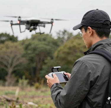High-tech equipment used for monitoring and controlling invasive hornet populations in a forested area