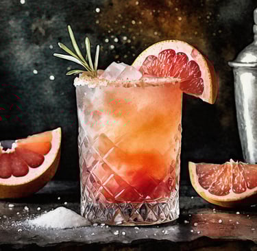 a cocktail with grapefruits