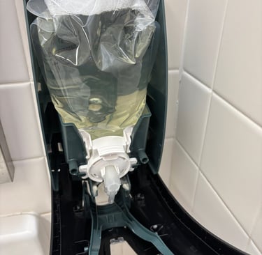 Refilled soap dispenser