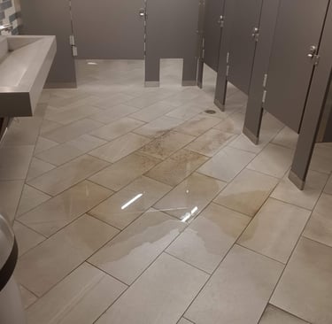 Floor drain backed up in busy facility