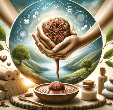 a person holding a heart shaped object in their hands