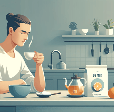 a man sitting at a table with a bowl of food