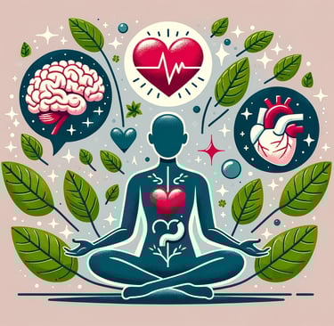 a person sitting in a lotusion with a heart and a heart