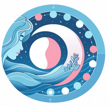 a woman with a moon in the background