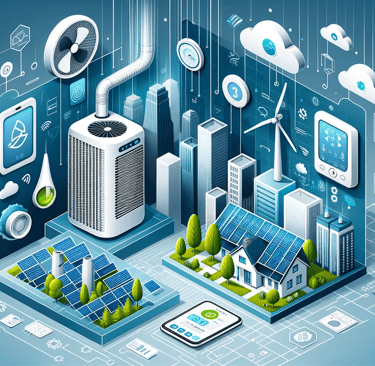 a cityscape with a lot of different types of devices