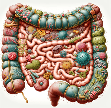 a diagram of a large intestructuric intlection of the