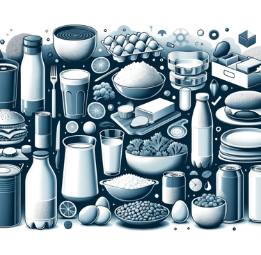 a circle of food items with a variety of ingredients