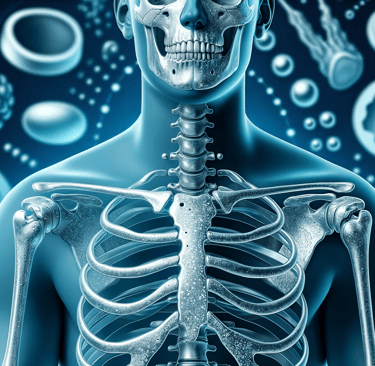 a skeleton - like figure with a skeleton in the background
