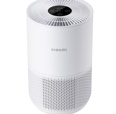 a white air purifier with a white air pug