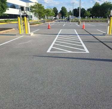Ev charging station striping aisle