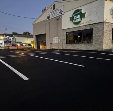 fresh sealcoated parking lot in Alexandria, VA