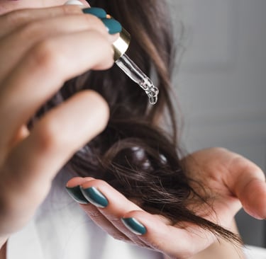 brunette hair with serum