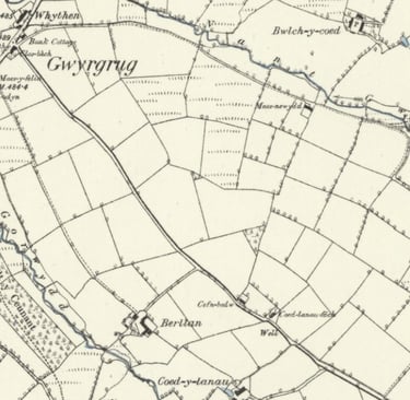 1872 Ordnance survey map of Gwydddgrug