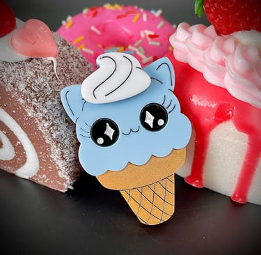 ice cream acrylic brooch, broche glace acrylique japan kawaii