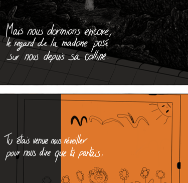 Quatrième page du projet Demain, dès l’aube. On y voit un dessin d'enfant