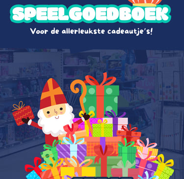 Foto van de voorkant van het Speelgoedboek 2025 van de FeestBoulevard voor Sinterklaas in Oirschot