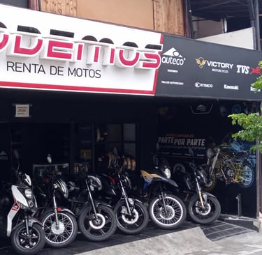 Fachada Rodemos alquiler y renta de motos en medellin
