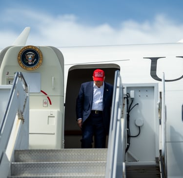 Trump exiting Air Force One in Florida