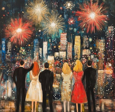 NYC New Year Eve Celebration Art