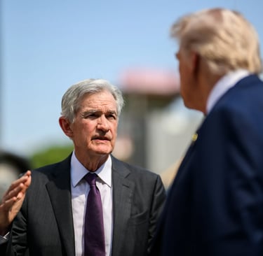 President Donald Trump tours the Federal Reserve alongside Fed Chair Jerome Powell