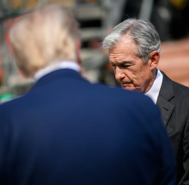 President Donald Trump tours the Federal Reserve alongside Fed Chair Jerome Powell