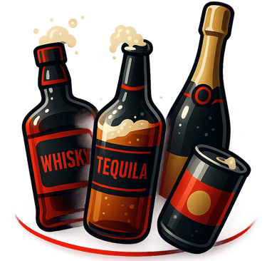 Alcool, Whisky, Vodka, Rhum, Cognac, Gin, Tequila, apéritifs, apéritif, Champagne, vins, vin rouge, 