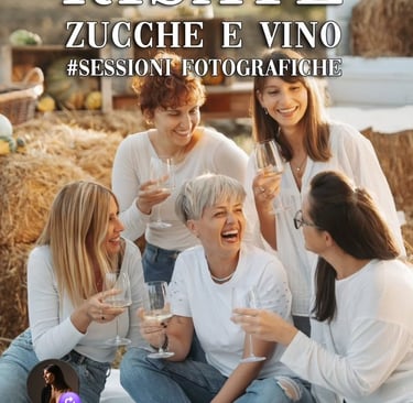 vineyard photo shooting autumn pumpkin wine frieds family