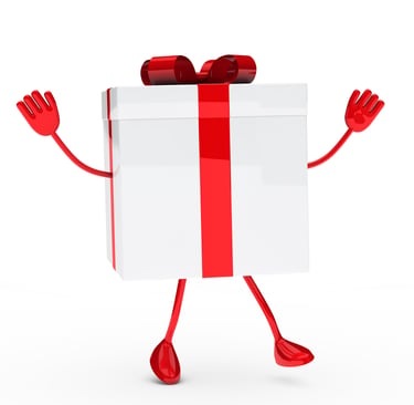 cadeaux sur pied humoristique pour la page comptoir positif