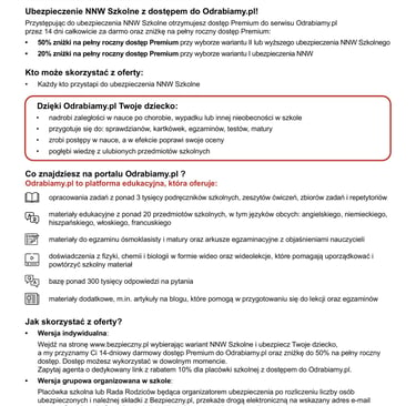 odrabiamy pl w ubezpieczeniu nnw dzieci szkolnych