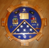 Solid Oak UNS Engineman insignia Display Case