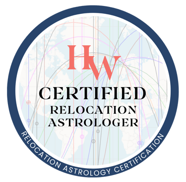 Astrology certification badge from Helena Woods