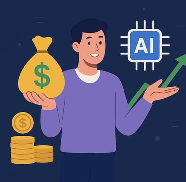 An illustration of a man holding a bag of money