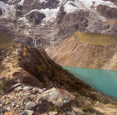 Lake Humantay on the Salkantay Trek towards Muchu Picchu (Peru, South America)