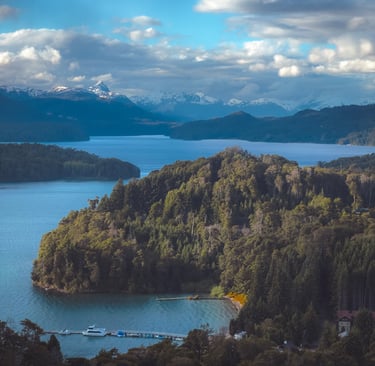 Landscape view of Nahuel Huapi National Park in Bariloche (Argentina, South America)