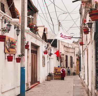Arequipa old-town white street