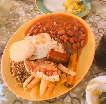 Simple Bandeja Paisa in Medellin, Colombia