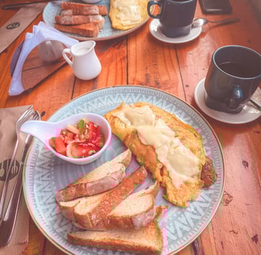 Breakfast plate in Minca, Colombia