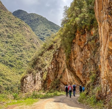 Salkantay Trek Day 3 Hiking next to cliffs