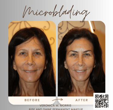 a woman with very natural looking microblade eyebrows