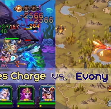 Battlefields in uCool Heroes Charge & Top Games Inc. Evony TKR