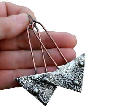 Brutalist Jewelry : Brutalist Rough Textured Earrings