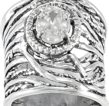 Statement Sterling Silver Ring in Brutalist Style by Silpada