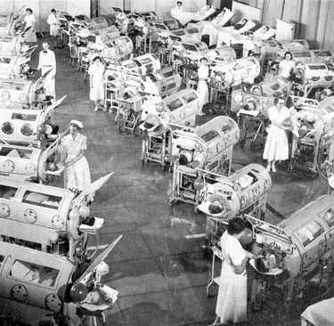 polio kids in iron lungs