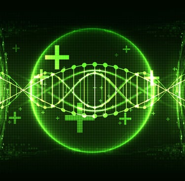 green DNA helix
