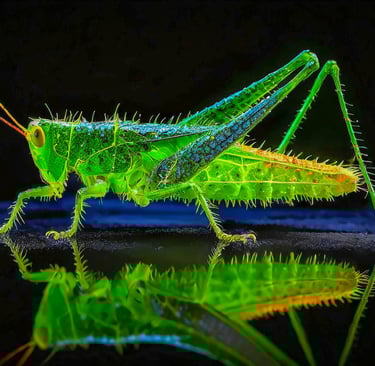green grasshopper