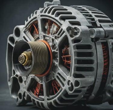 An automobile alternator illustration 