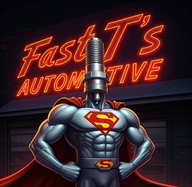 Fast T's Automotive Spark Plug Man Super hero